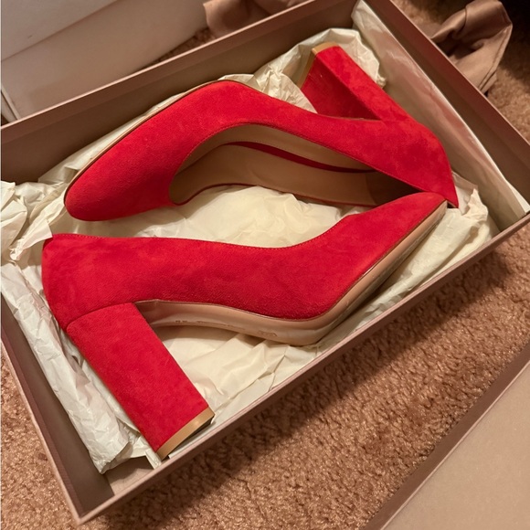 Gianvito Rossi Shoes - Tomato red suede classic pumps